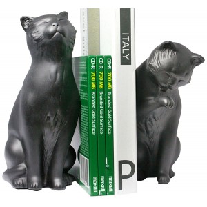 Cat  Bookend Set Black - Sculpture Figurine  Statue - New in Box   332118051926